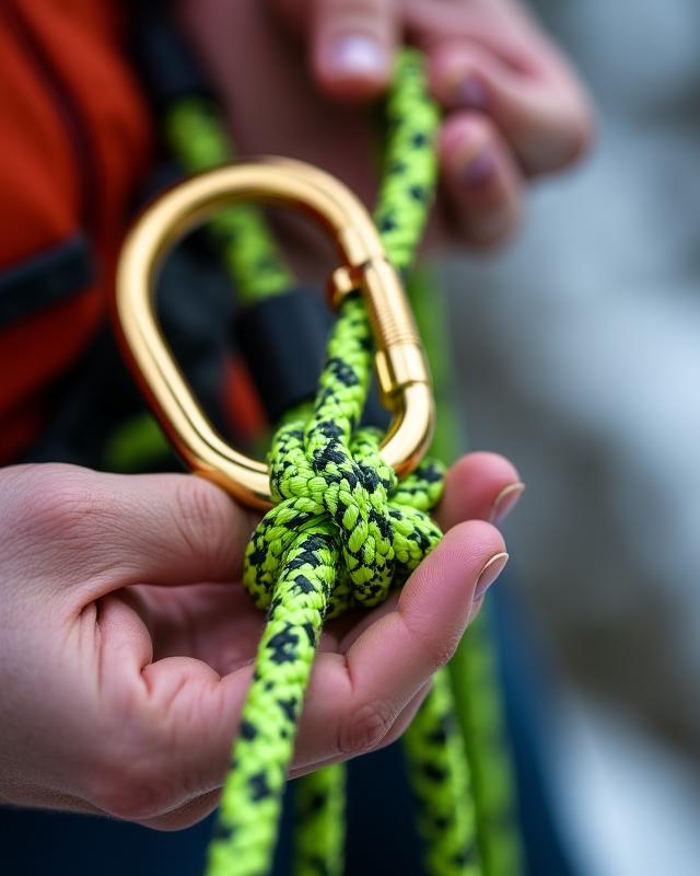 Gedetailleerde check van klimmateriaal