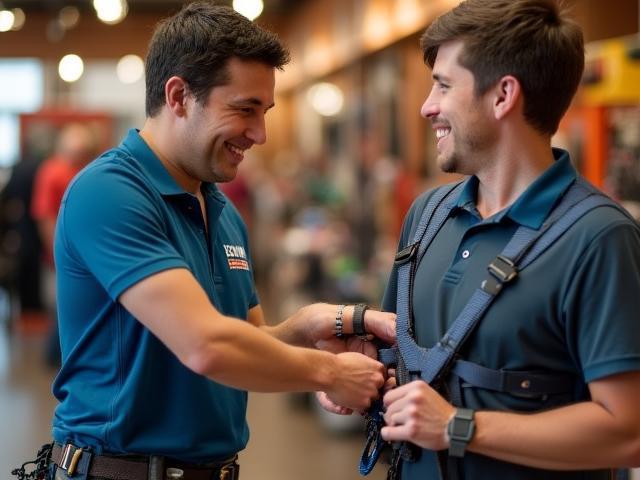 Teamlid geeft advies aan een klant